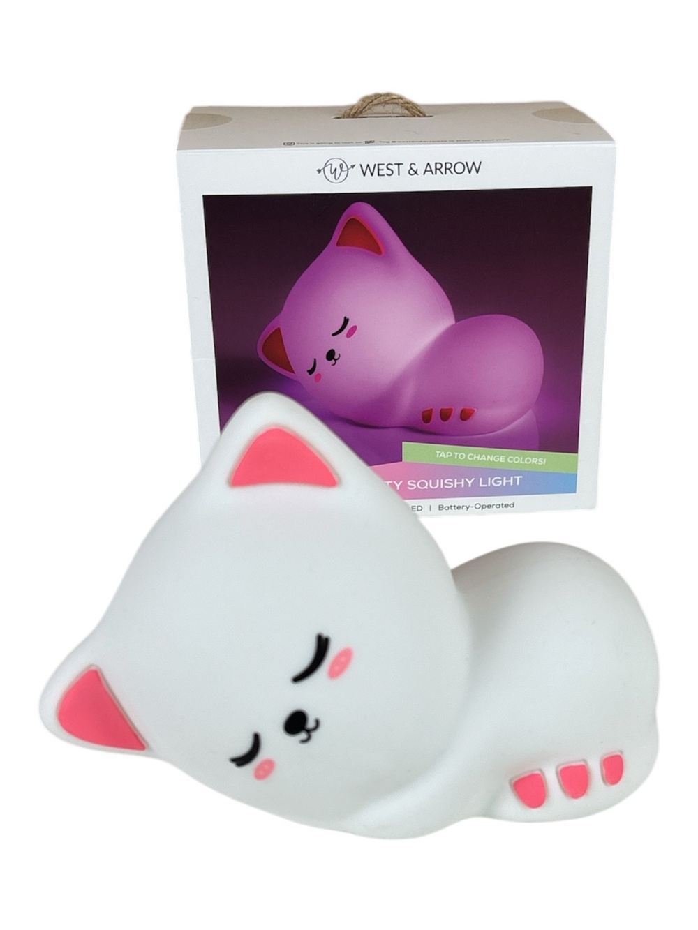 West & Arrow Kitty Squishy color changing Light - White